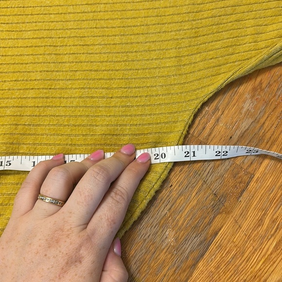 Anthropologie Saturday Sunday Mariah Ribbed Midi Knit Dress Yellow size Medium - Picture 9 of 10